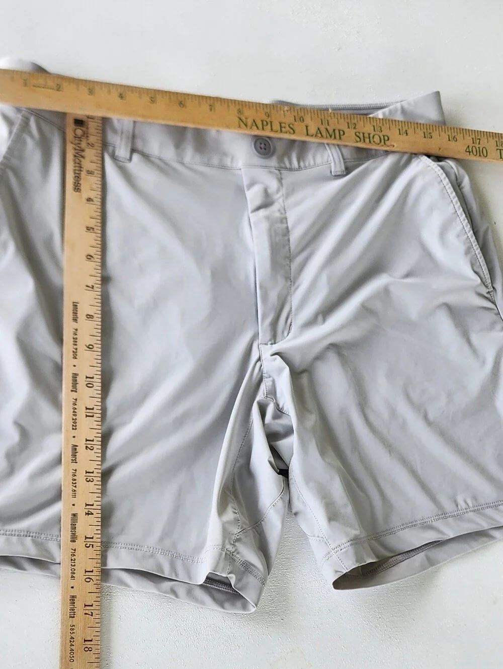 johnnie-O Light Gray Flat Front Shorts